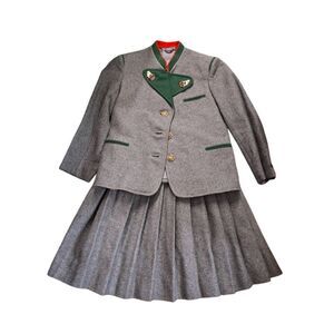 100% wool boy's kilt and jacket scottish grey stag lapel buttons adjustable wais